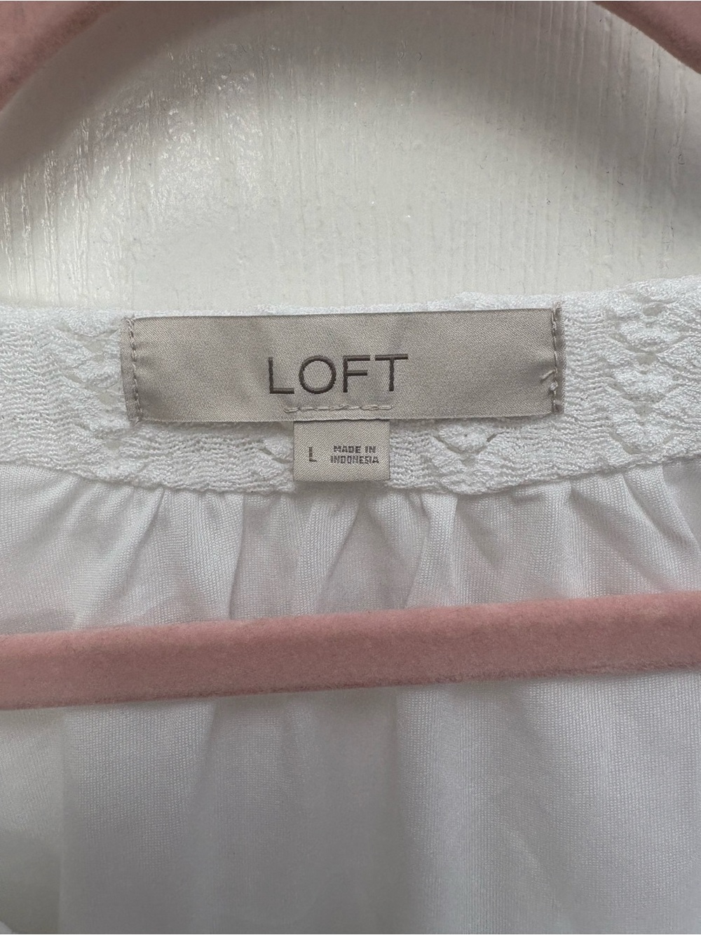 LOFT White Scoop Neck Short Sleeve Textured Blouse - Picture 2 of 2